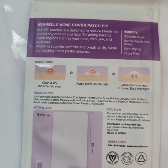 Avarelle Acne Cover Patch Fit NEW 16 Count -For Hard To Reach Acne Areas - Picture 3 of 7